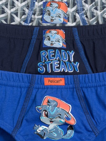 Трусы для мальчиков со зверьком в кепке (3 штуки)