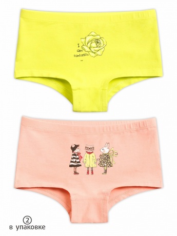 Трусы для девочек с котиками и розой (2 штук)
