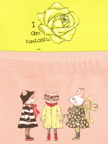 Трусы для девочек с котиками и розой (2 штук)