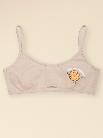 Майка-топ для девочек бежевая