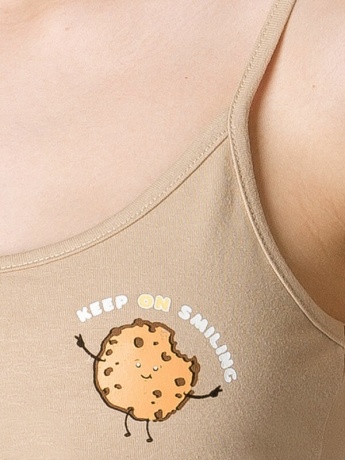 Майка-топ для девочек бежевая