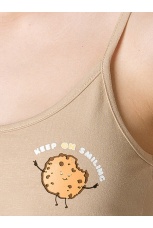 Майка-топ для девочек бежевая