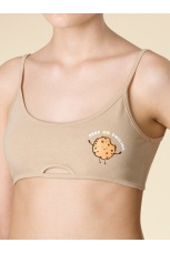 Майка-топ для девочек бежевая