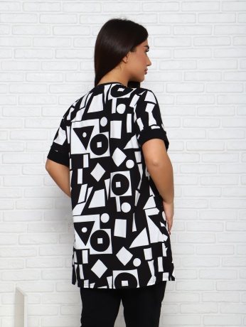 Костюм женский, черно-белый, большие размеры