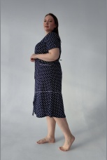 Халат женский на молнии в горох