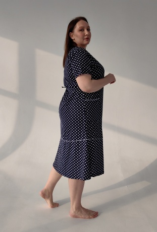 Халат женский на молнии в горох