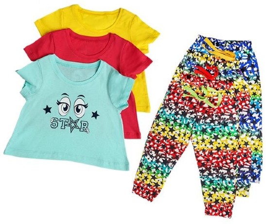 Комплект для девочки цветной со смайлом