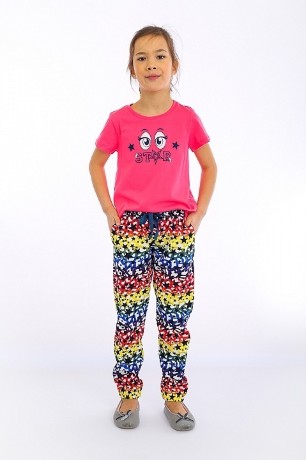 Комплект для девочки цветной со смайлом