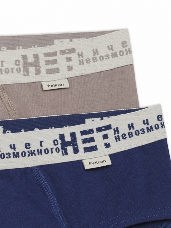 Трусы-слипы для мальчиков серые/темно-синие (2 штук)