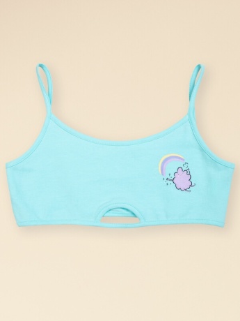 Майка-топ для девочек лазурный