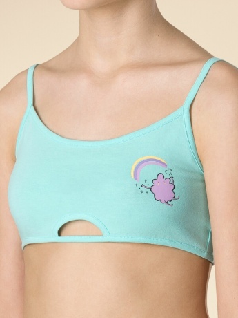 Майка-топ для девочек лазурный