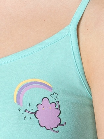 Майка-топ для девочек лазурный