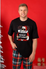 Пижама мужская новогодняя family look Традиция-2 черный