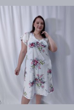 Cорочка женская хлопковая c цветочным принтом 