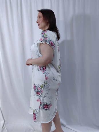 Cорочка женская хлопковая c цветочным принтом