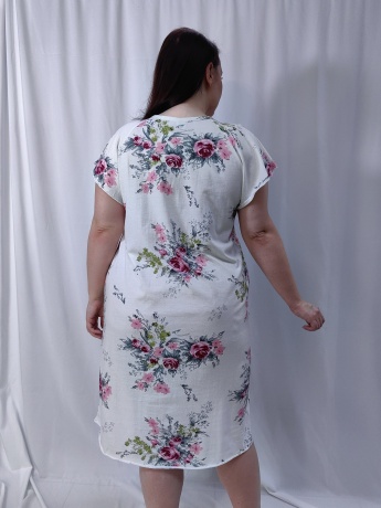 Cорочка женская хлопковая c цветочным принтом
