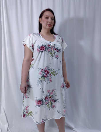 Cорочка женская хлопковая c цветочным принтом