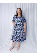 Халат женский на молнии с геометрическим рисунком