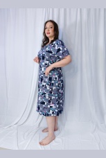 Халат женский на молнии с геометрическим рисунком