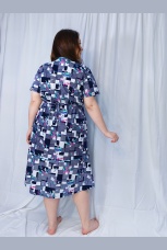 Халат женский на молнии с геометрическим рисунком