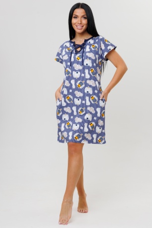 Туника женская синяя с котами