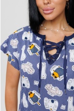 Туника женская синяя с котами