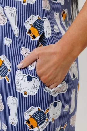 Туника женская синяя с котами