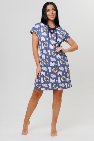 Туника женская синяя с котами