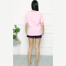 Комплект женский розовая футболка и темно-синие шорты