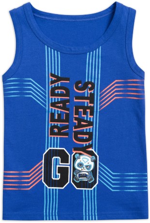 Майка для мальчиков синяя с надписью