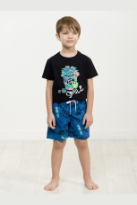 Шорты купальные для мальчика синие с надписями (рост 98)