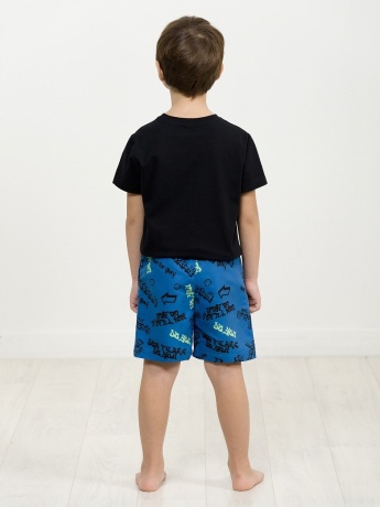 Шорты купальные для мальчика синие с надписями (рост 98)