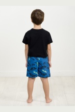 Шорты купальные для мальчика синие с надписями (рост 98)