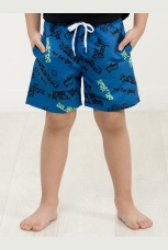 Шорты купальные для мальчика синие с надписями (рост 98)