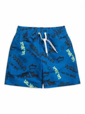 Шорты купальные для мальчика синие с надписями (рост 98)