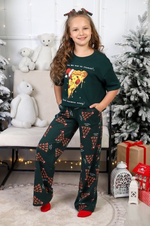 Костюм для девочки Пиццайоло-1 зеленый