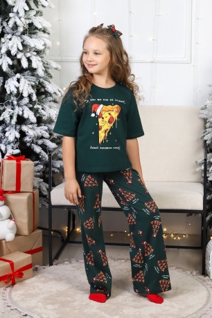 Костюм для девочки Пиццайоло-1 зеленый