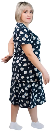 Халат женский на молнии с ромашками