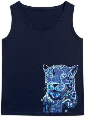 Майка для мальчиков синяя с тигром