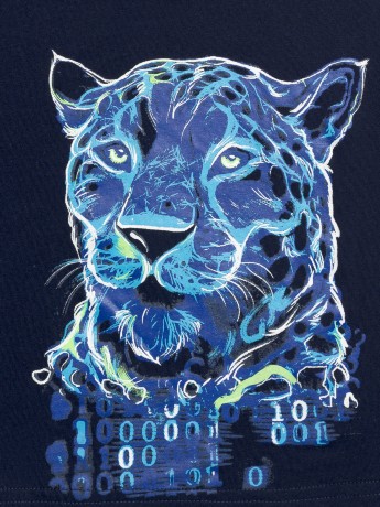 Майка для мальчиков синяя с тигром