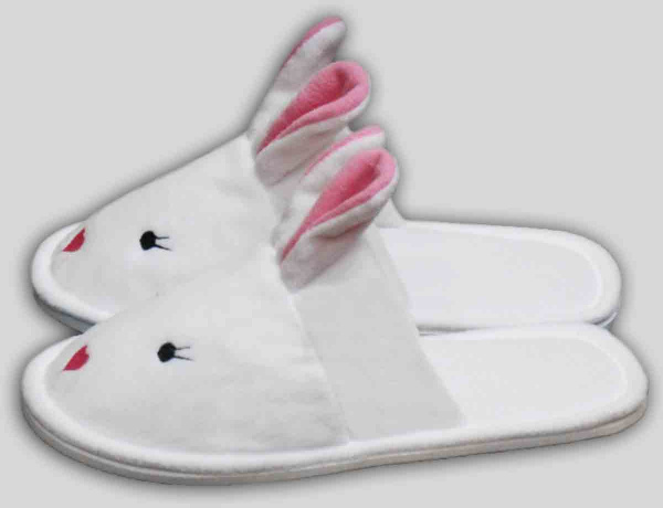 Детские флисовые тапочки "Зайки"