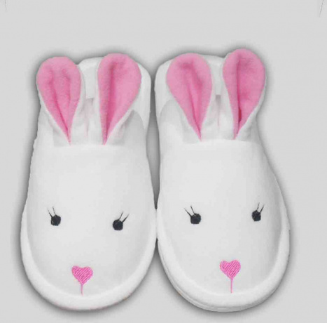 Детские флисовые тапочки "Зайки"