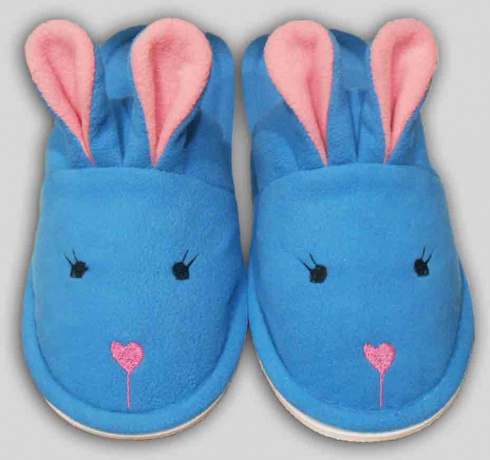 Детские флисовые тапочки "Зайки"