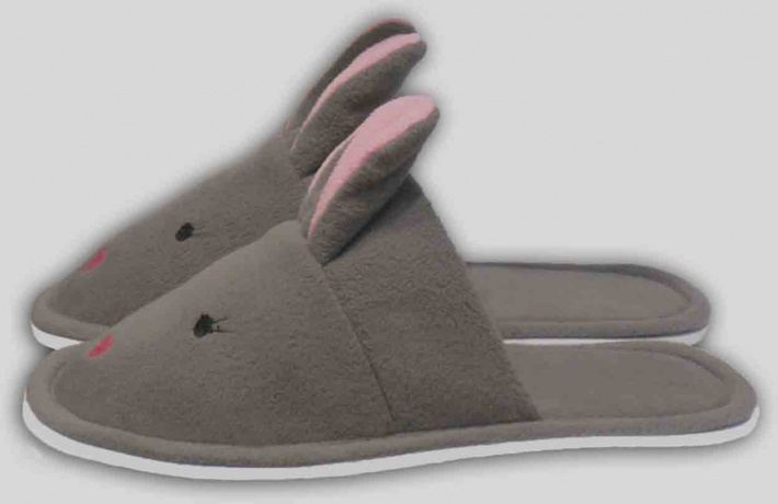 Детские флисовые тапочки "Зайки"