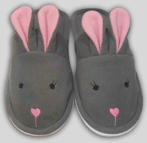 Детские флисовые тапочки "Зайки"
