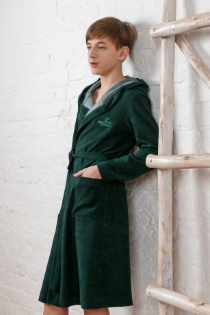 Детский махровый халат для бассейна Овер-5 (зеленый)