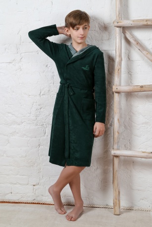 Детский махровый халат для бассейна Овер-5 (зеленый)