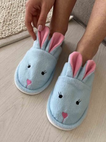 Тапочки женские "Зайки", флис