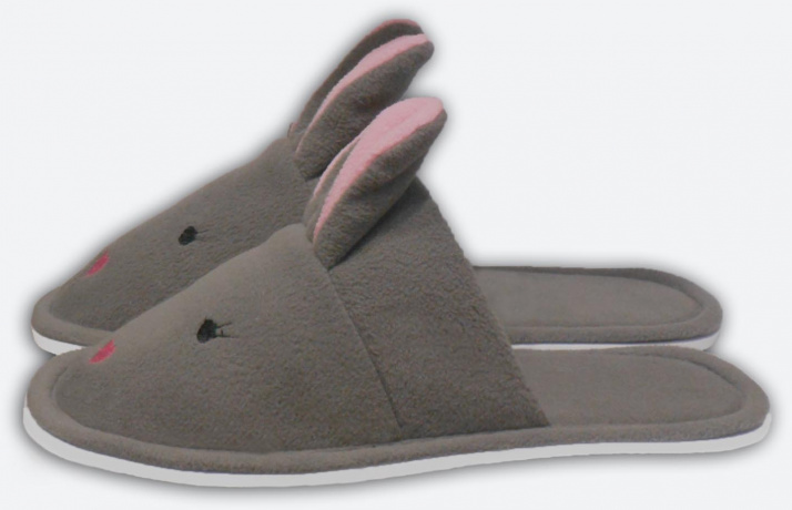 Тапочки женские "Зайки", флис