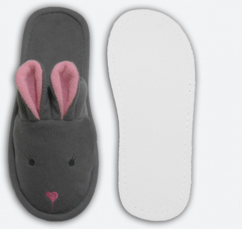 Тапочки женские "Зайки", флис